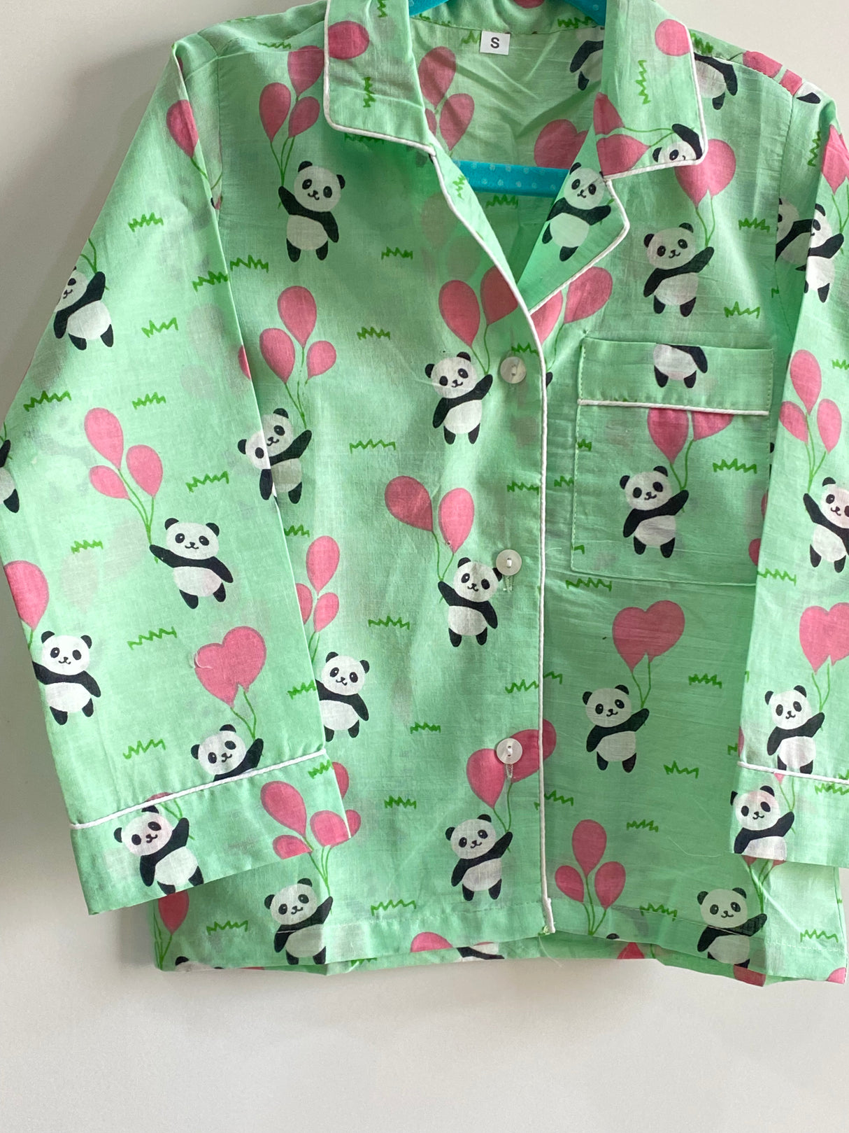 Green Panda Kids Night Suit Set
