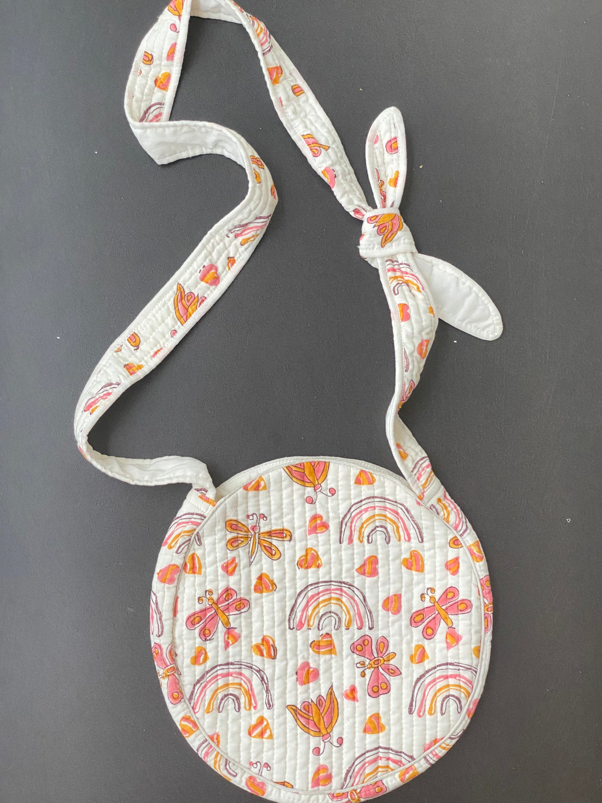 Round Sling Bag- Blockprint