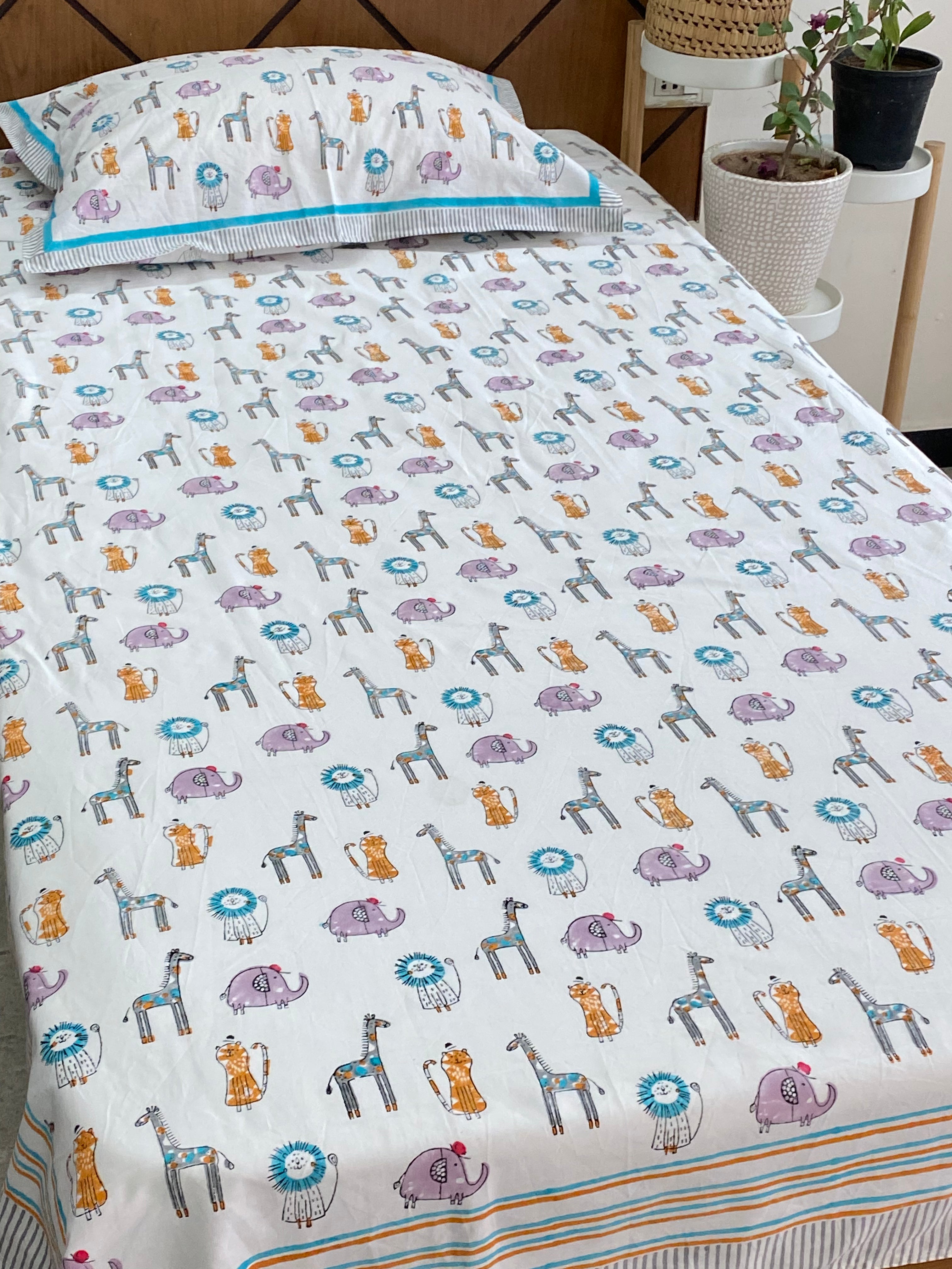 Animals Bedding Set- Blockprint