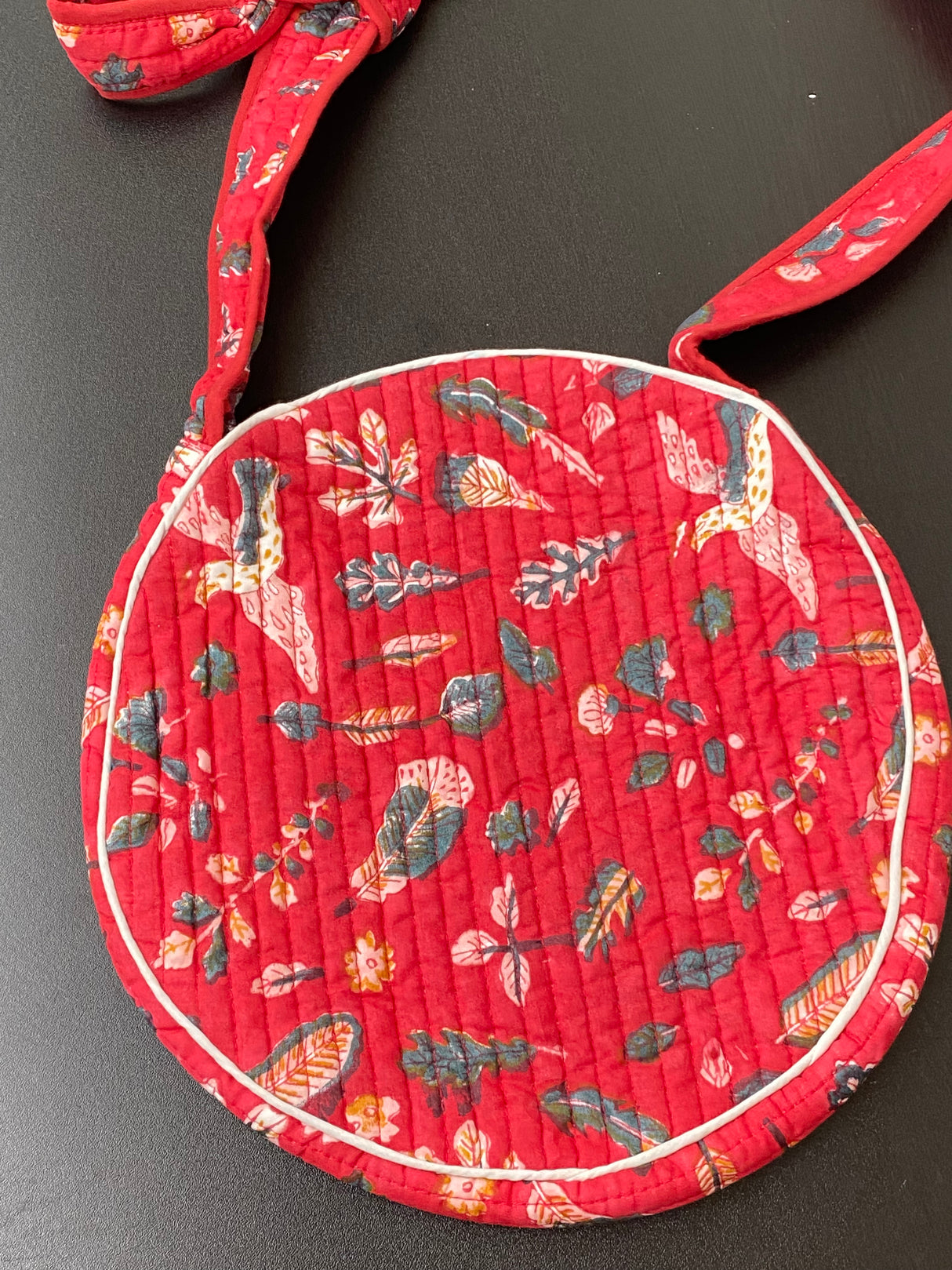 Round Sling Bag- Blockprint