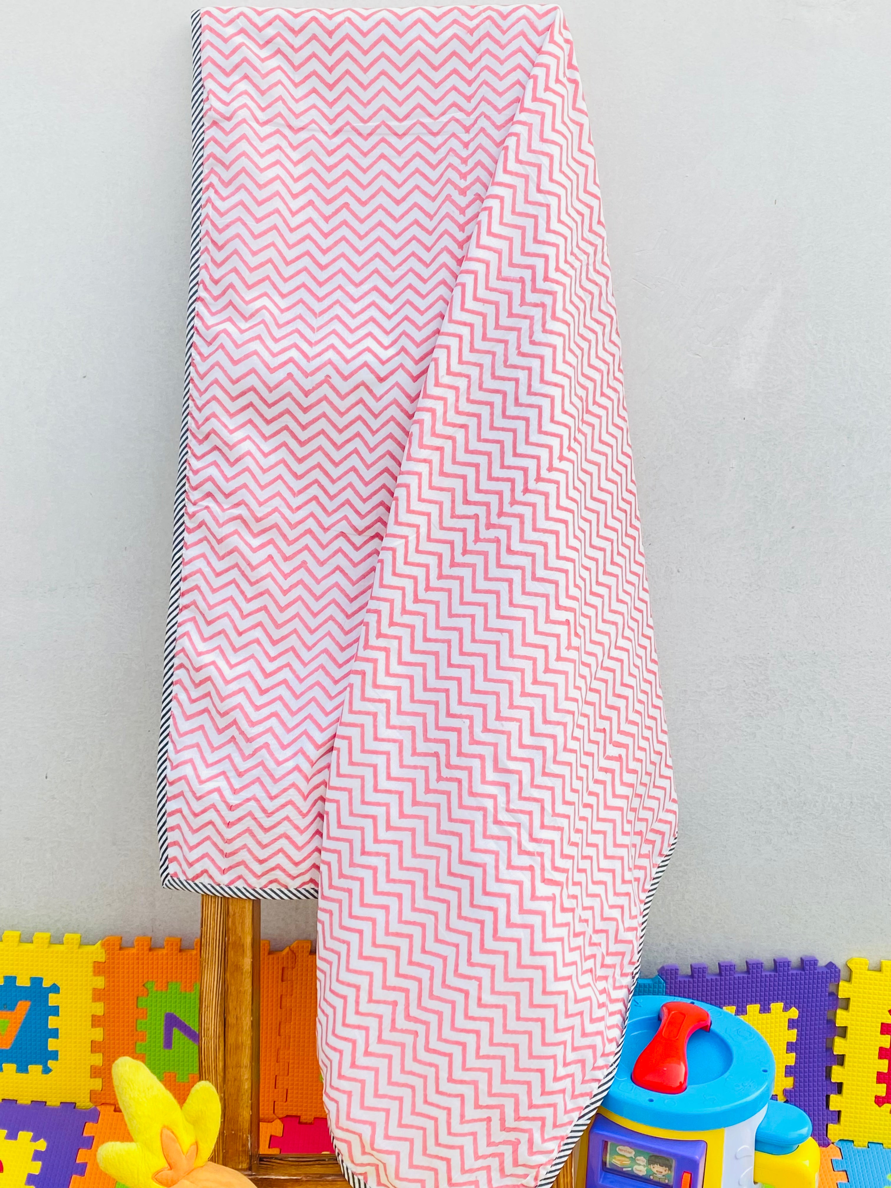 Hot Air Balloon Blockprint Kids Dohar (60*40 inches)