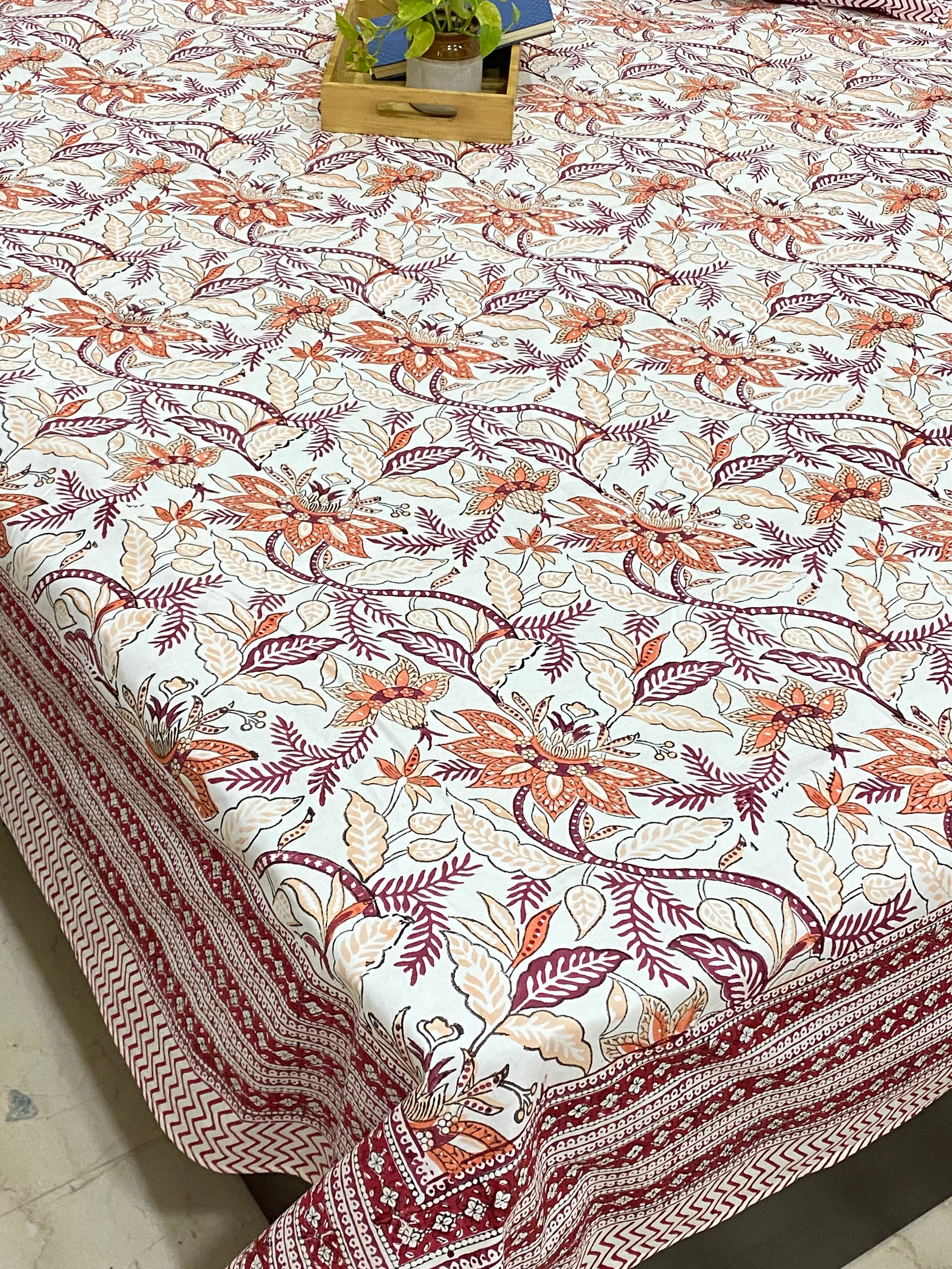 PREORDER Blockprint Bedsheet & Quilt Set (10-12 days dispatch time)