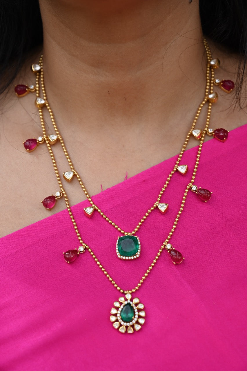 imitation-emerald-and-rubies-gulmohar-polki-92-5-silver-set