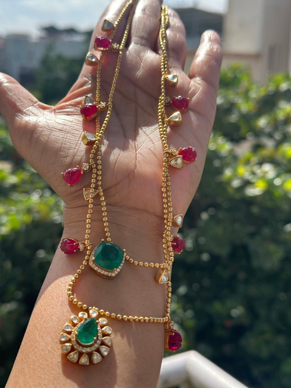 imitation-emerald-and-rubies-gulmohar-polki-92-5-silver-set