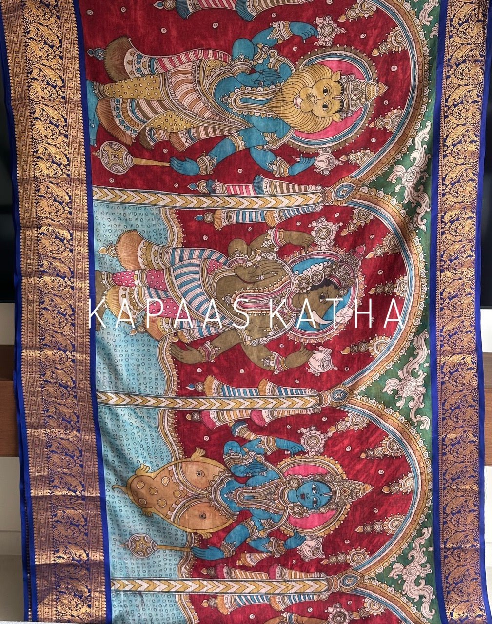 indian-mythology-dashavtaram-theme-pure-kanjivaram-silk-kalamkari-saree