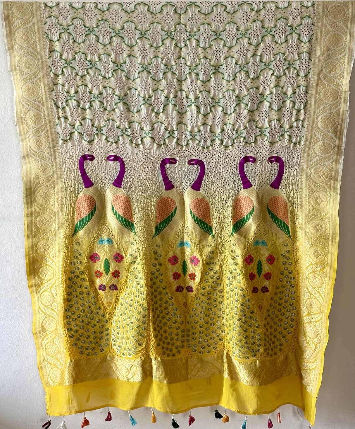 ivory-yellow-banarasi-georgette-dupatta-peacock-woven-design
