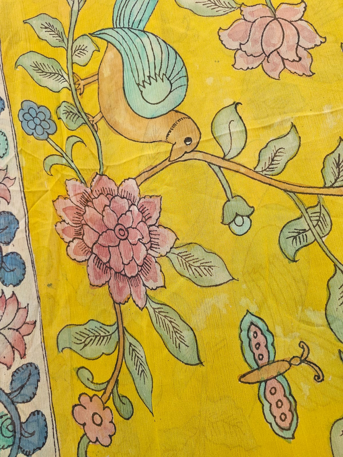 kalamkari-chiffon-saree-with-mulberry-silk-blouse