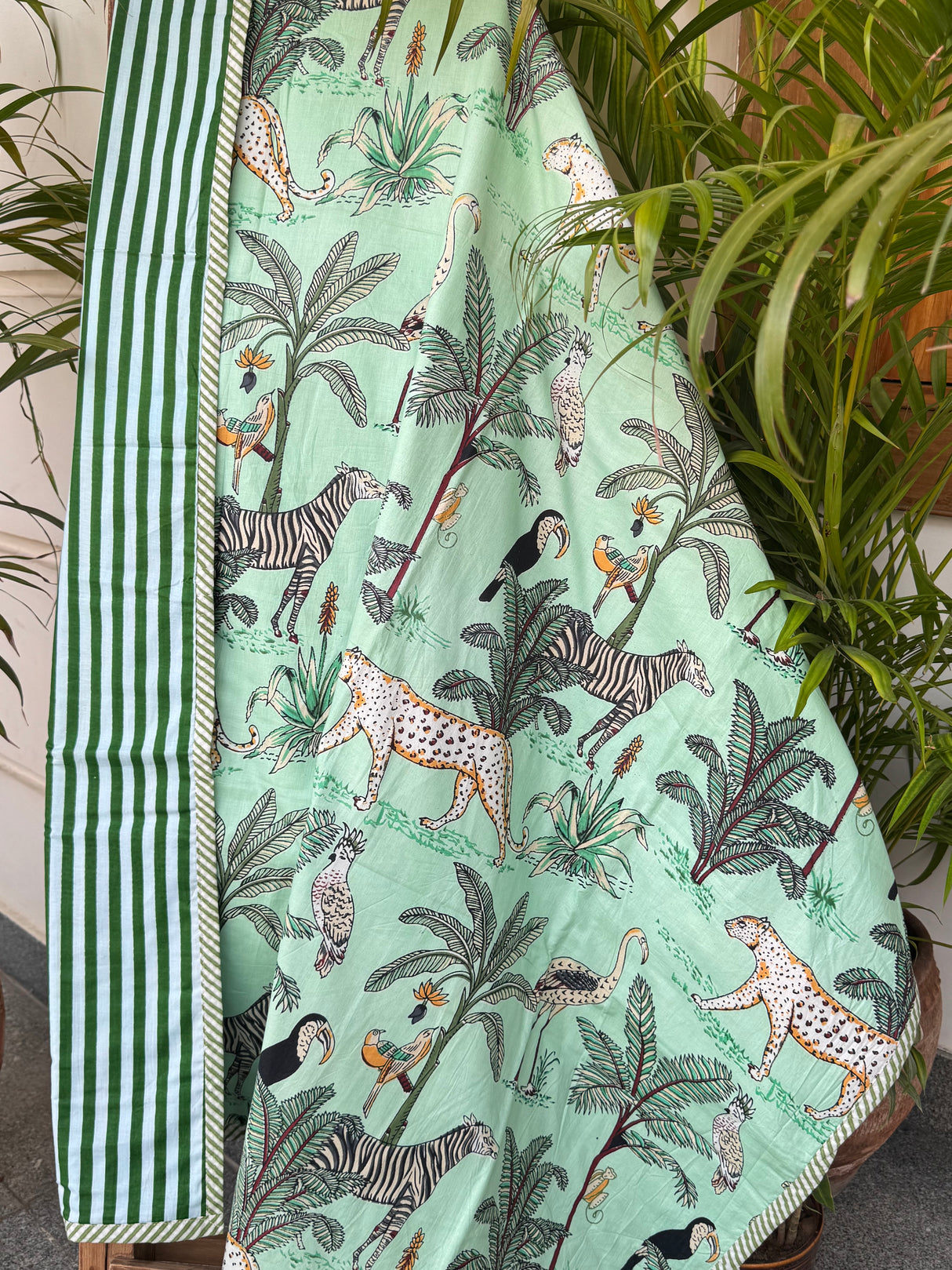 AC blanket kids dohar palm tree animal print cheetah zebra eco friendly mulmul fabric wholesale resellers Kuwait Australia