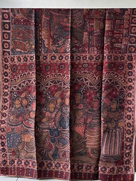 krishna-theme-mulberry-silk-kalamkari-saree-design-highlight