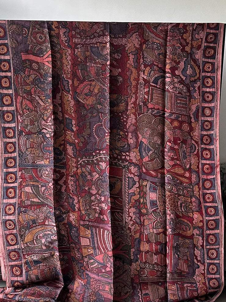 krishna-theme-mulberry-silk-kalamkari-saree-design-zoom-in