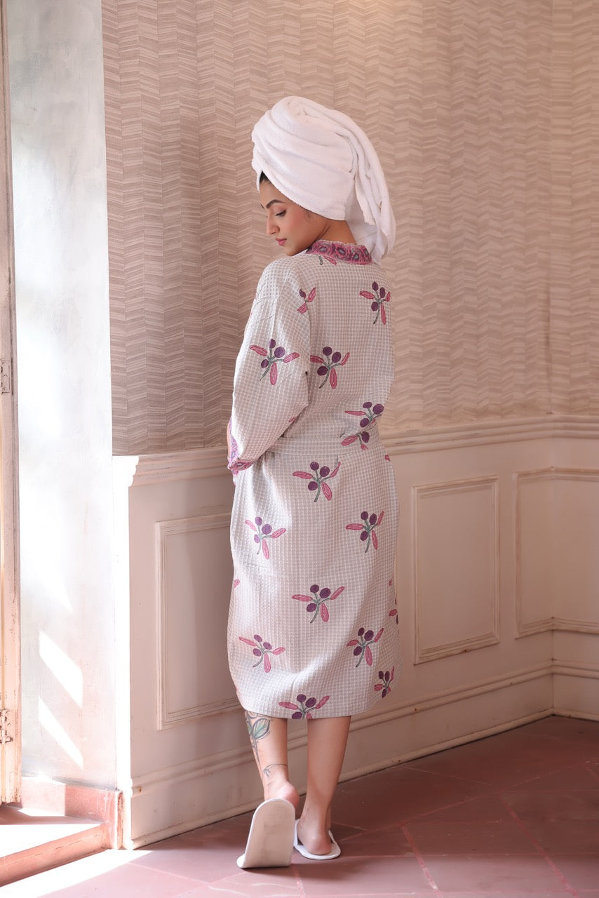Lavender Mist Waffle Cotton Robe