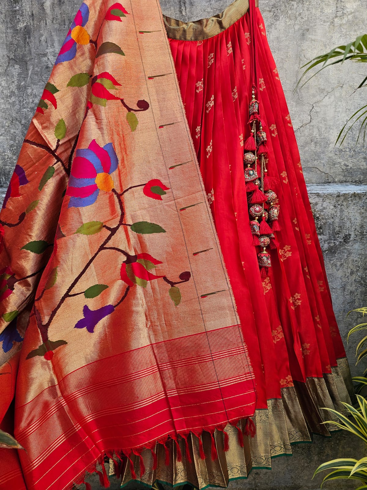 limited-edition-kanjeeveram-silk-brocade-lehenga-with-tissue-silk-paithani-dupatta