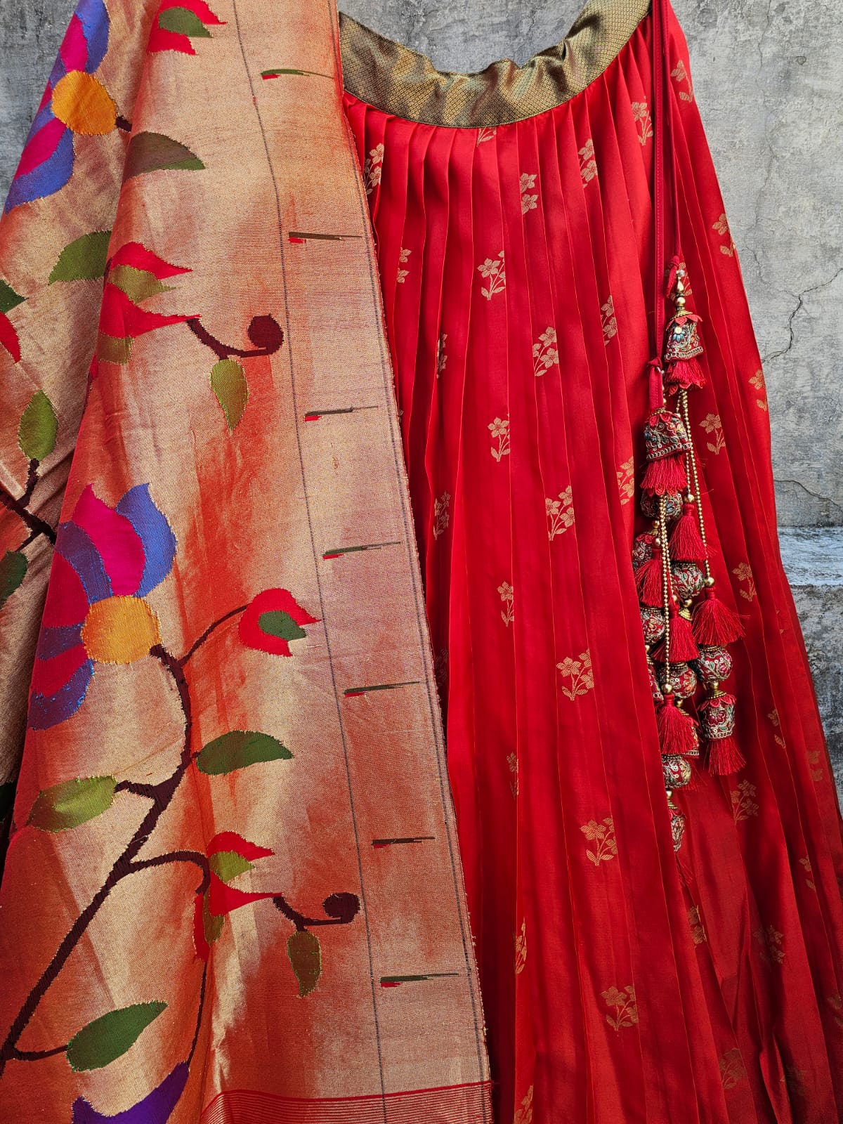 limited-edition-kanjeeveram-silk-brocade-lehenga-with-tissue-silk-paithani-dupatta