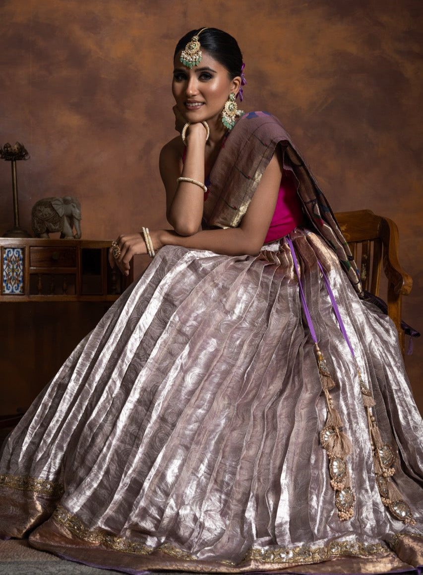 Limited Edition Banarsi Tissue Brocade Lehenga with Tissue Silk Paithani Dupatta