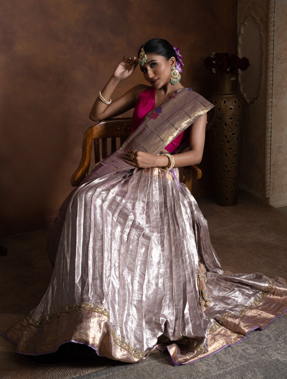 Limited Edition Banarsi Tissue Brocade Lehenga with Tissue Silk Paithani Dupatta