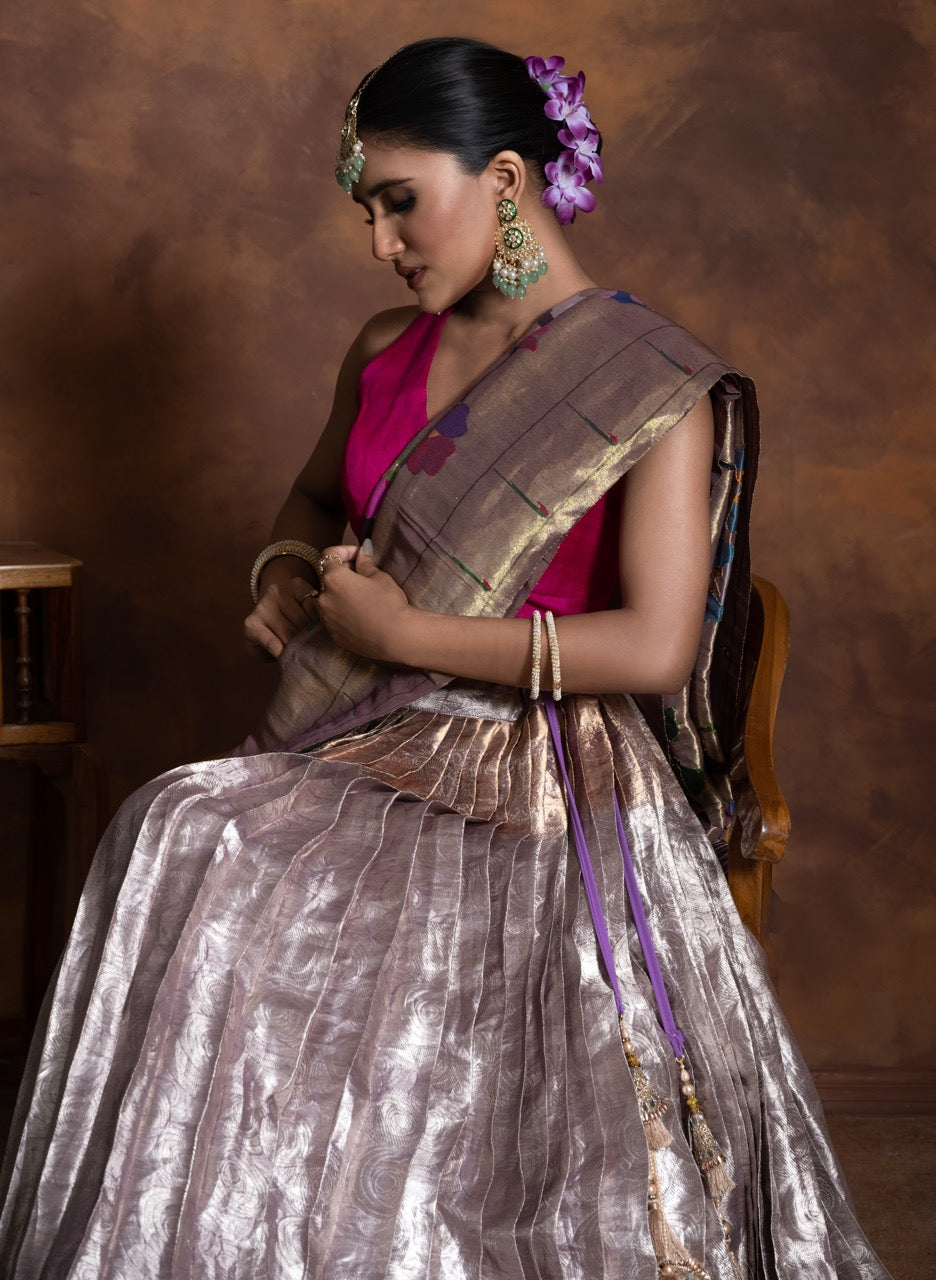 Limited Edition Banarsi Tissue Brocade Lehenga with Tissue Silk Paithani Dupatta