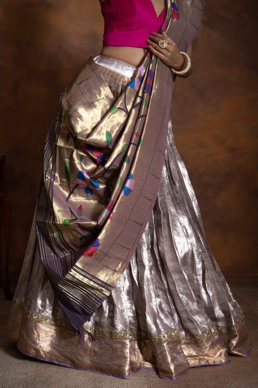 Limited Edition Banarsi Tissue Brocade Lehenga with Tissue Silk Paithani Dupatta