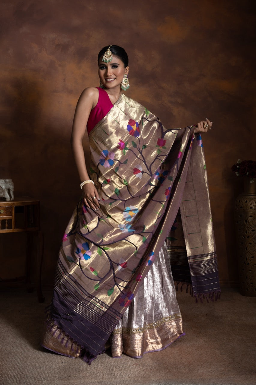 Limited Edition Banarsi Tissue Brocade Lehenga with Tissue Silk Paithani Dupatta