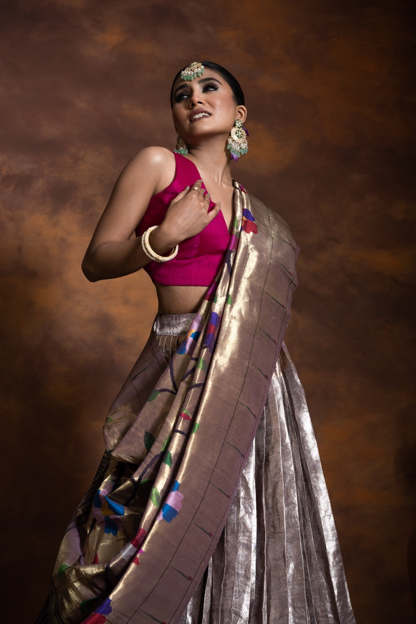 Limited Edition Banarsi Tissue Brocade Lehenga with Tissue Silk Paithani Dupatta