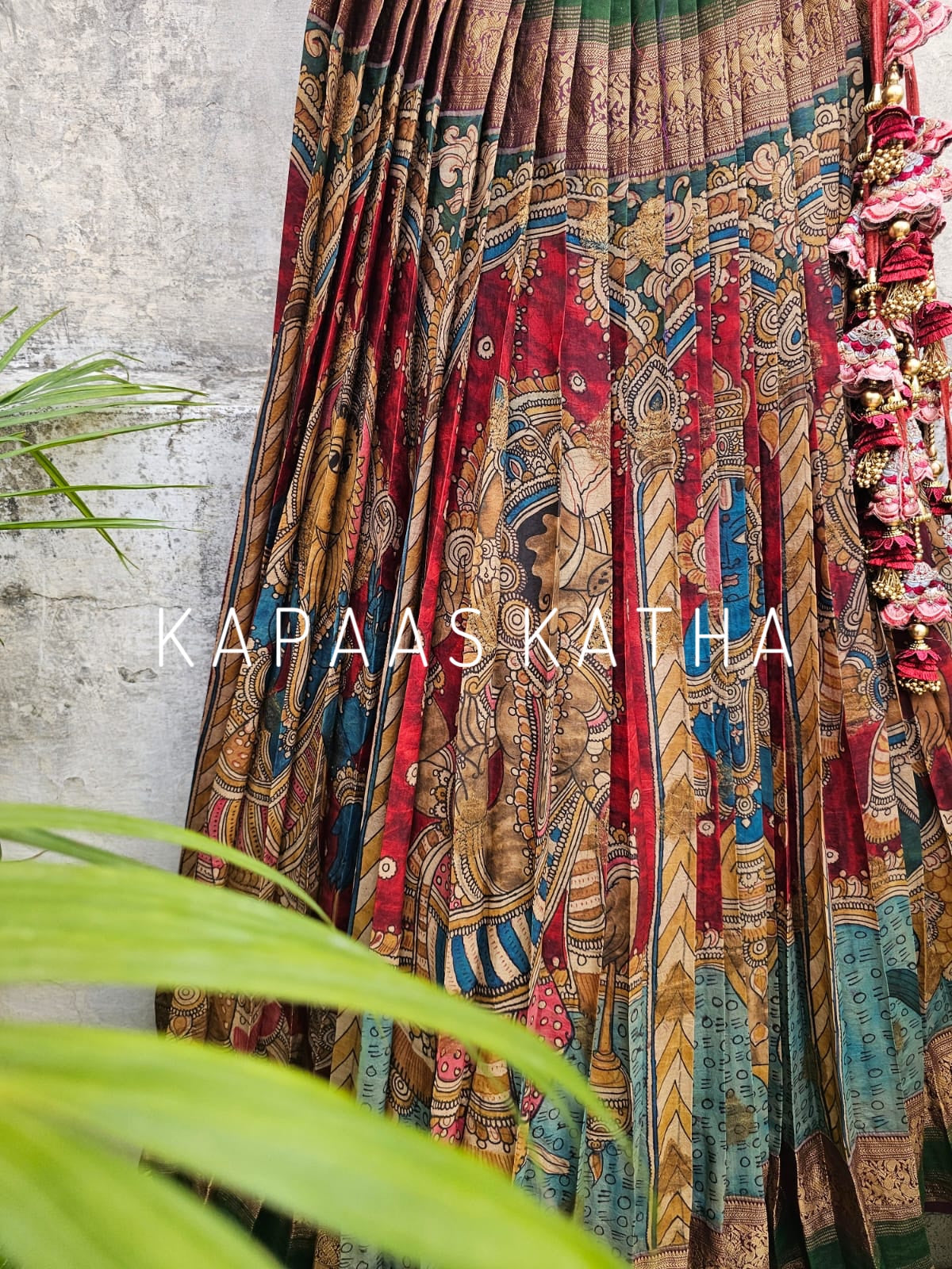 limited-edition-mythological-theme-kanjivaram-silk-kalamkari-lehenga