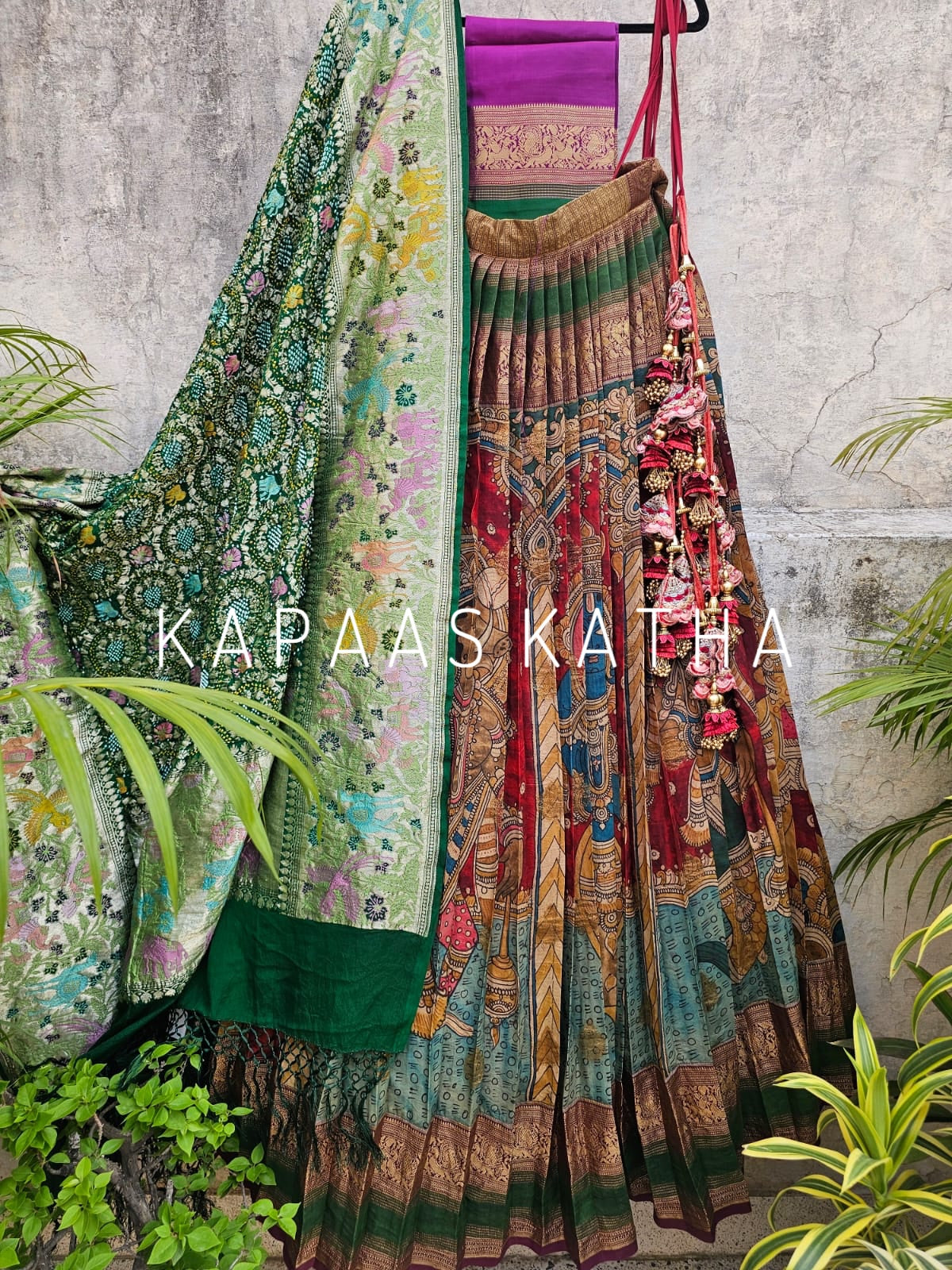 limited-edition-mythological-theme-kanjivaram-silk-kalamkari-lehenga