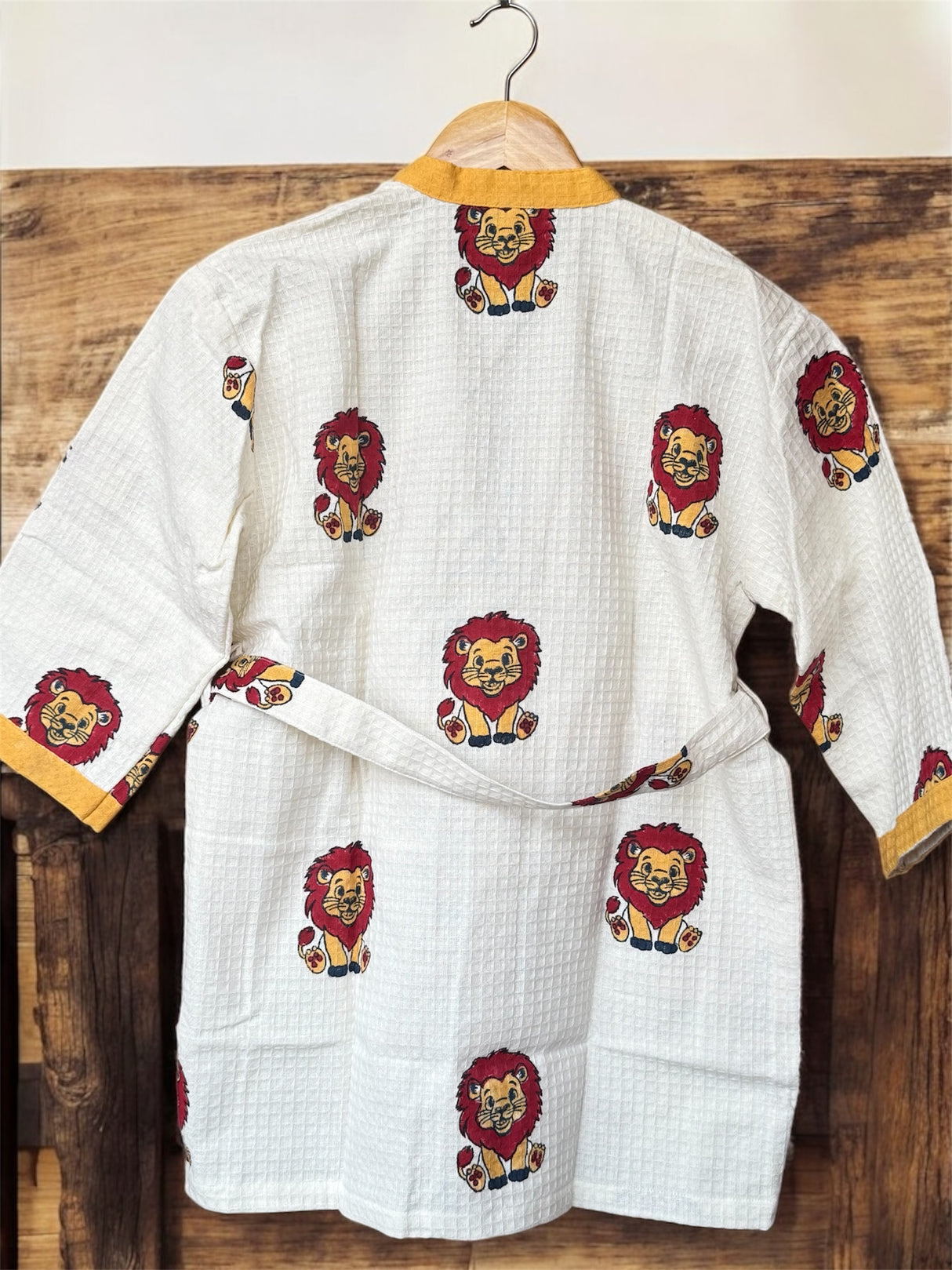 handmade Jaipur kids bathrobes in waffle cotton for summer camps beach vacations and gifting India