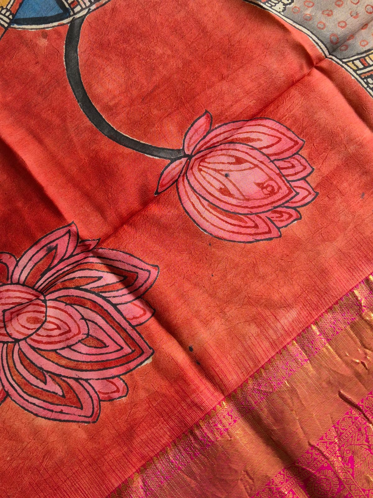 lord-krishna-kanjivaram-silk-kalamkari-dupatta