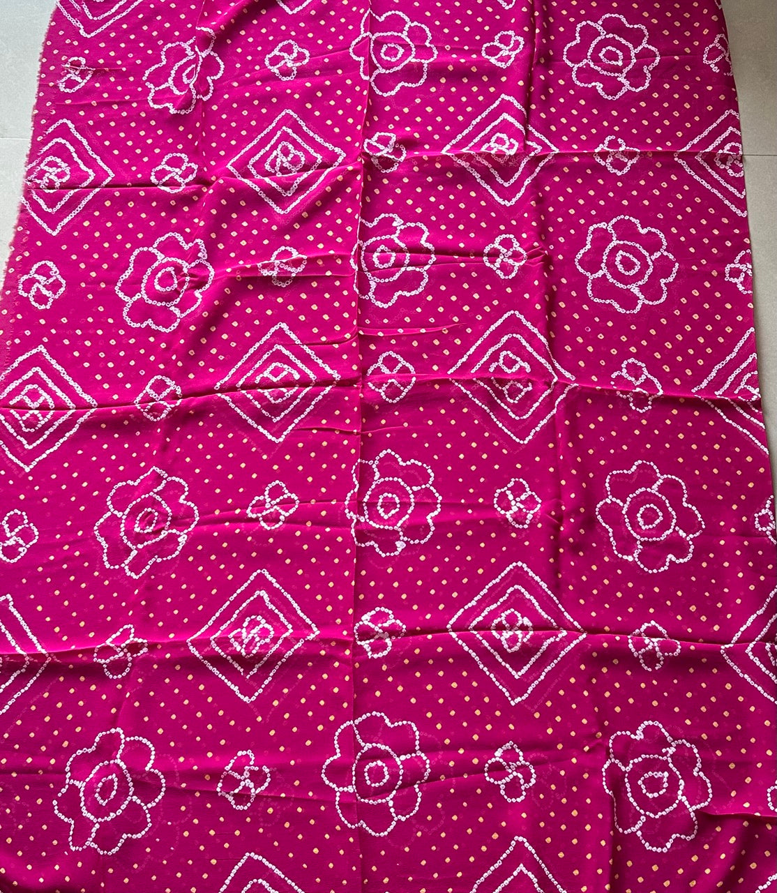 Magenta Georgette Bandhani Blouse Fabric