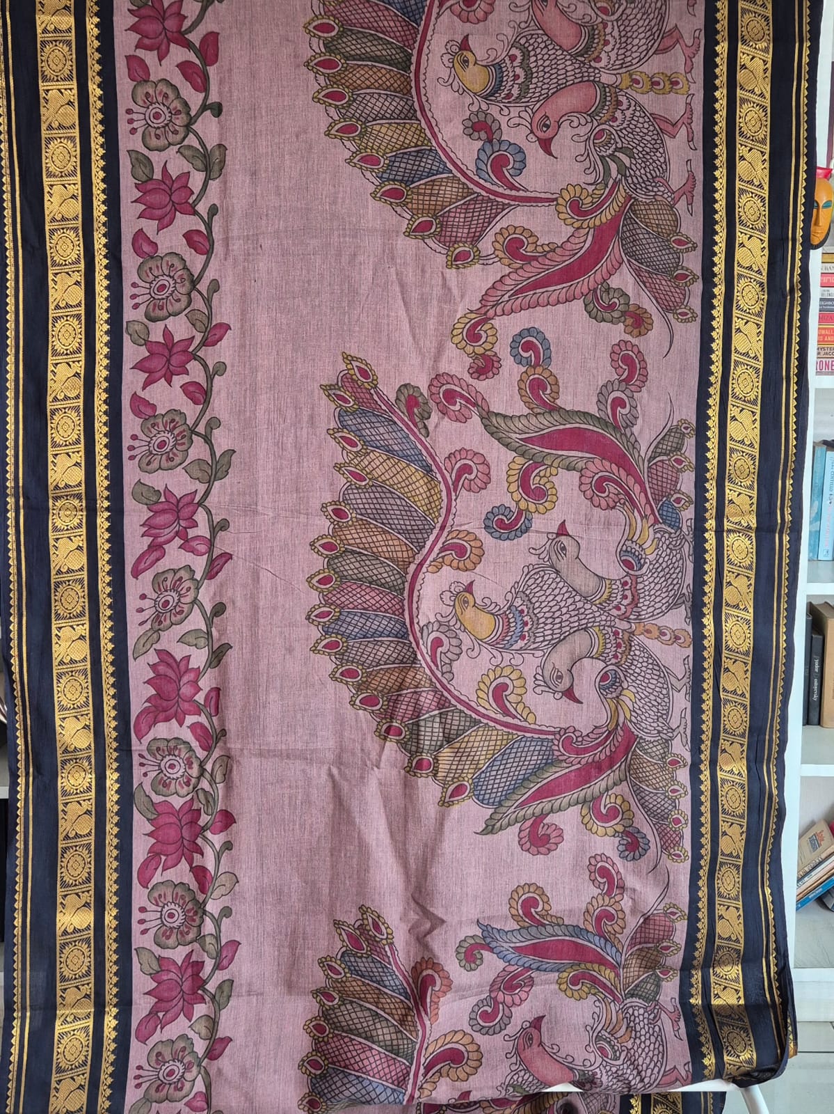 Mayura Leela Cotton Kalamkari Saree