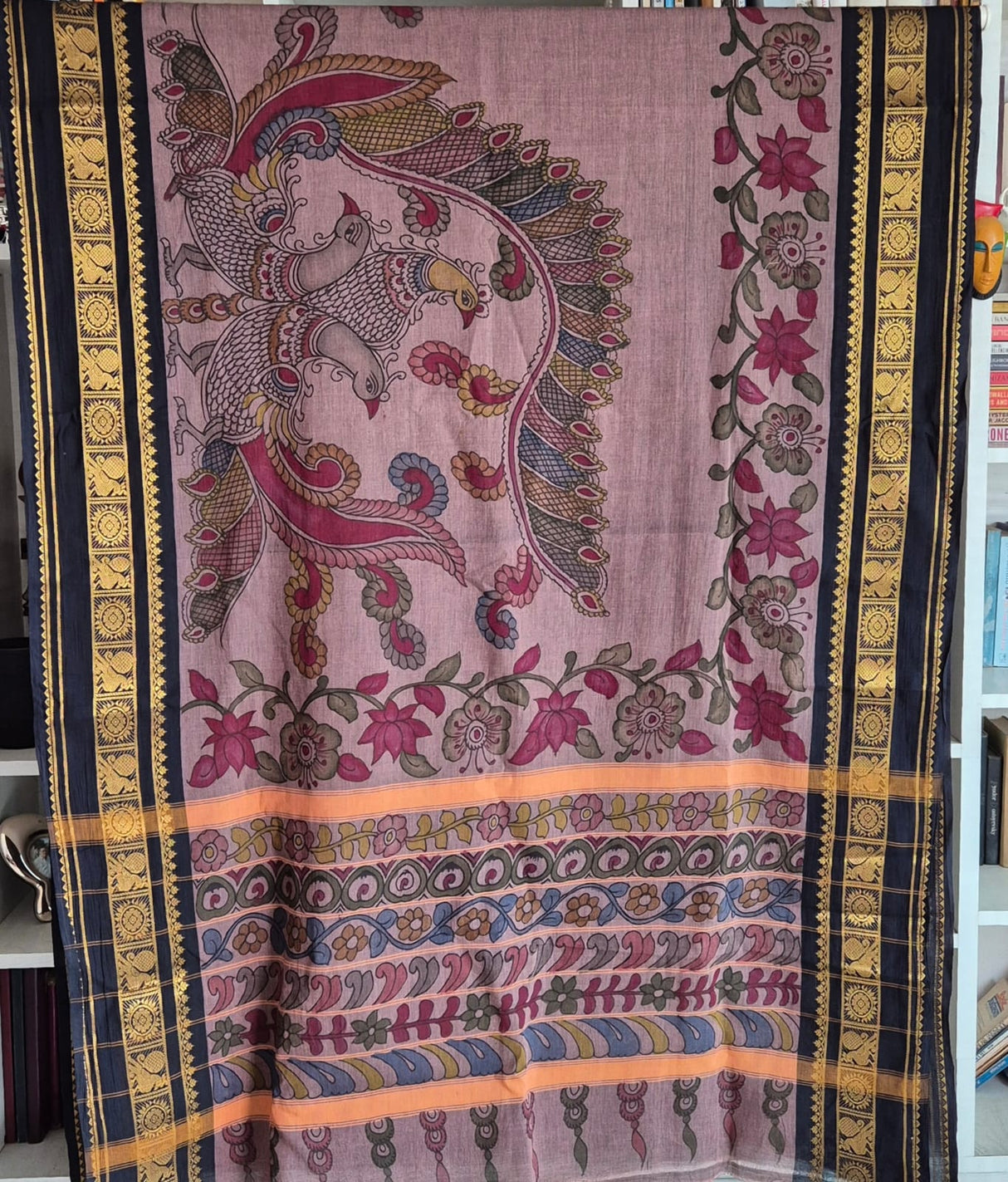 Mayura Leela Cotton Kalamkari Saree