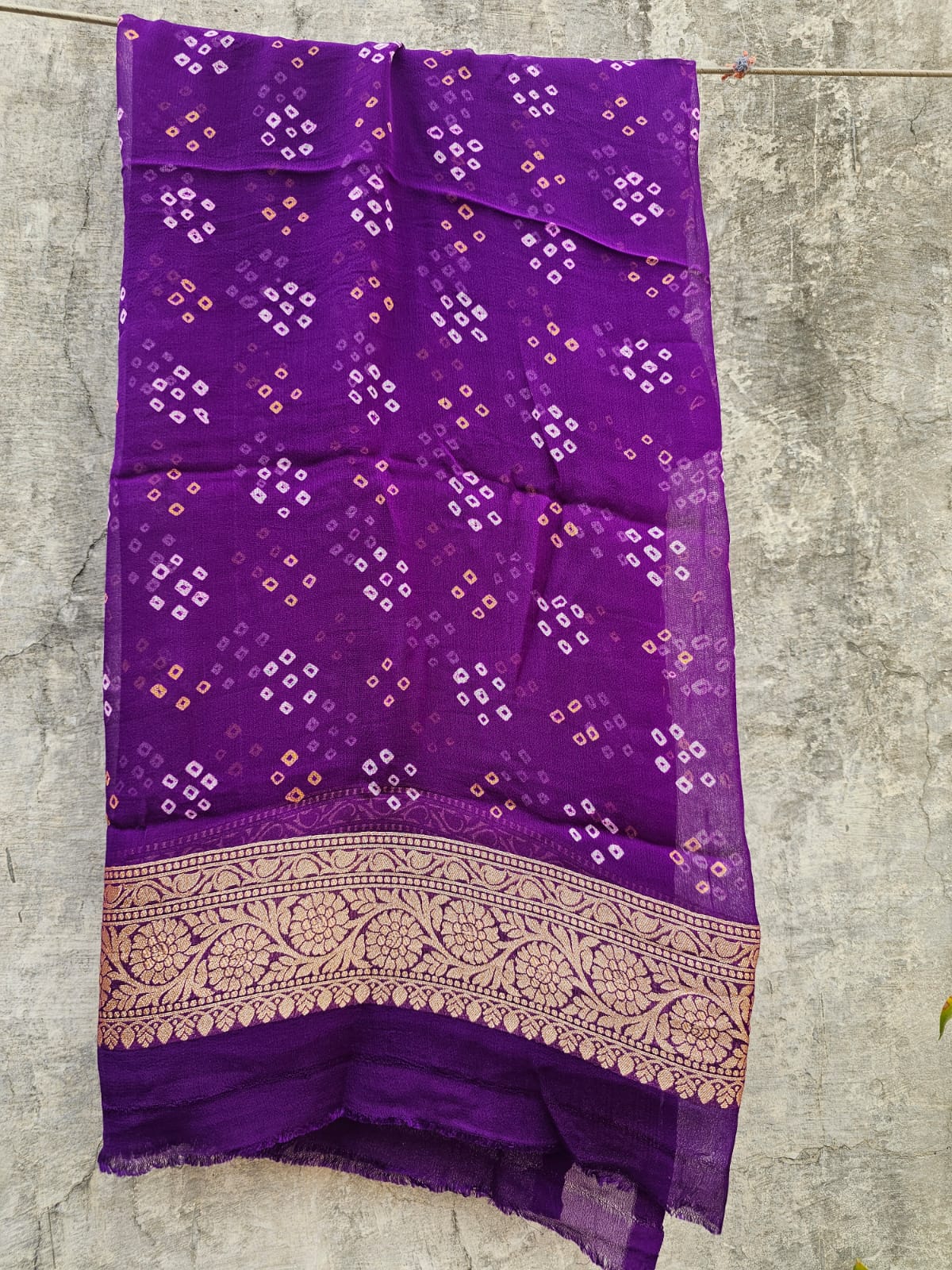 mesmerizing-Purple-pure-banarsi-georgette-bandhani-lehenga