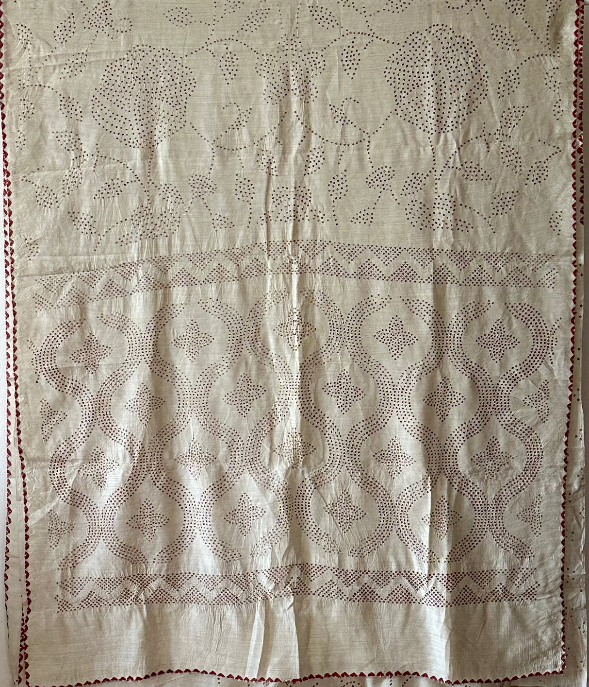 minimal-bandhani-linen-beige-munga-silk-saree