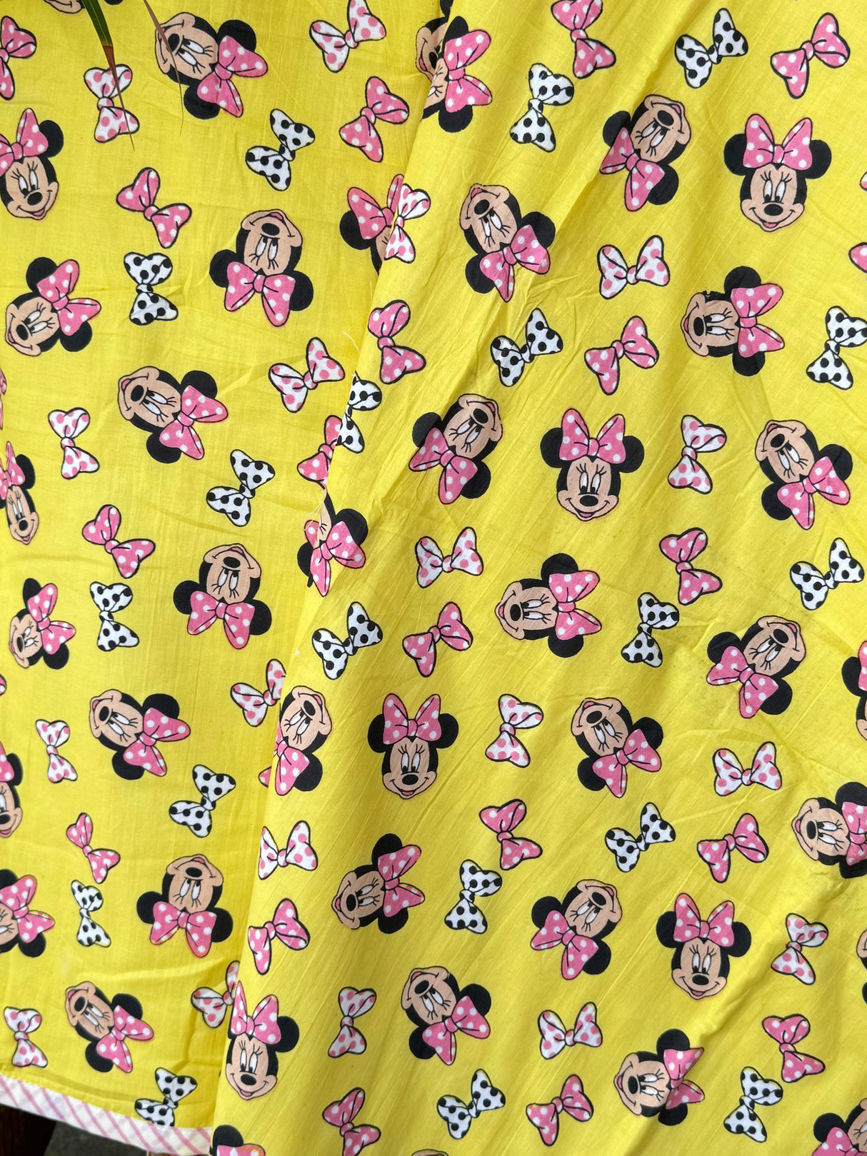 yellow minnie mouse cotton baby blanket with white base flannel lined soft fabric for newborns