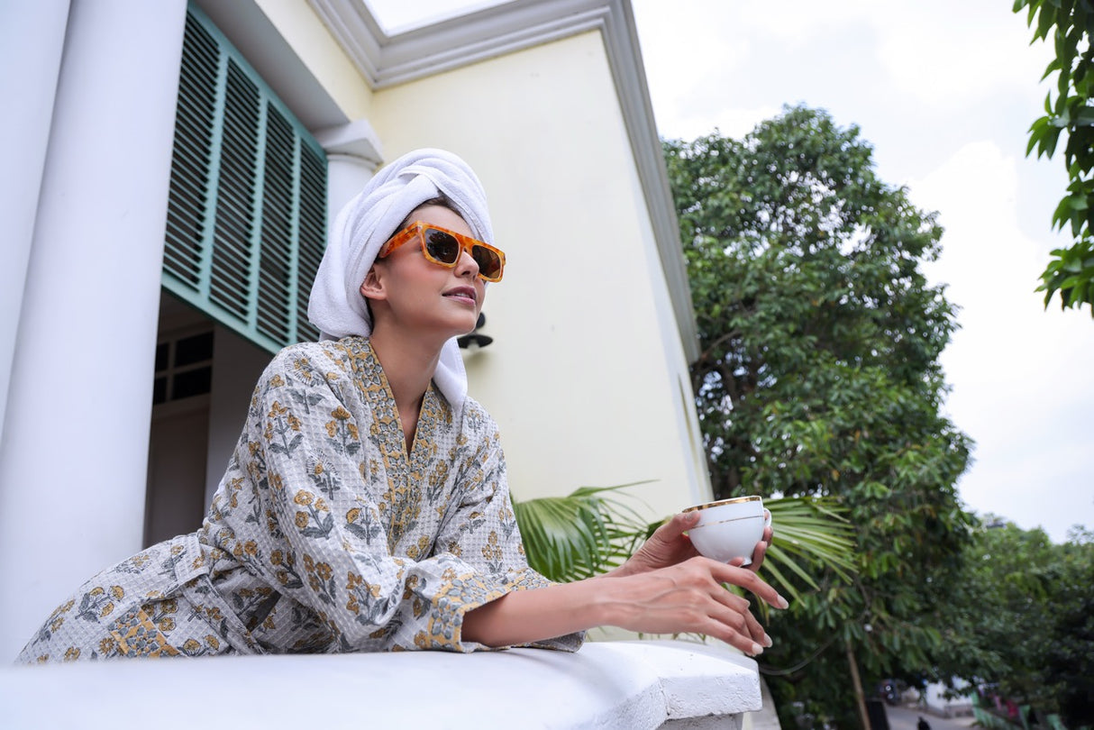 Moody Mornings Waffle Cotton Robe