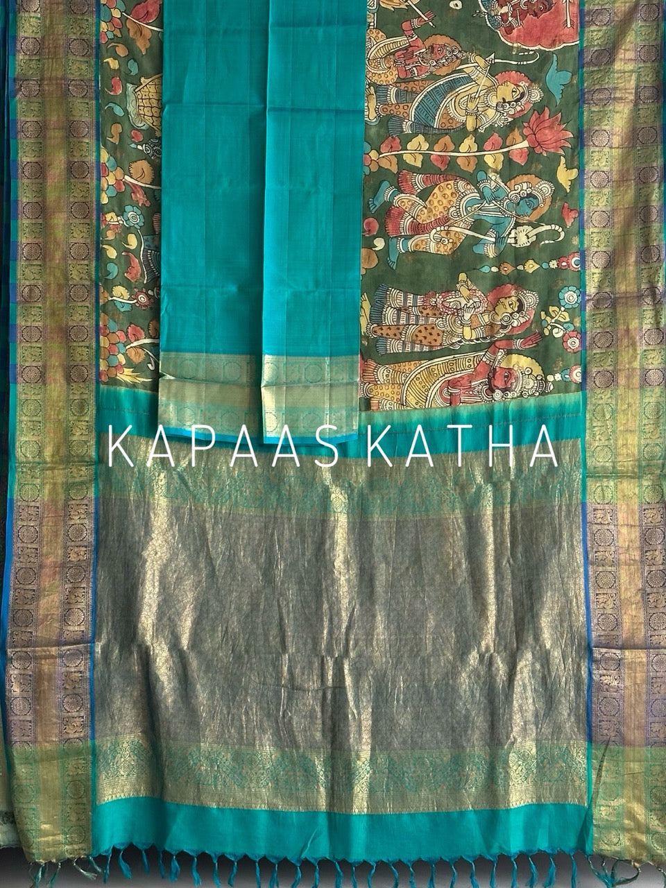 mor-hari-hues-divine-theme-kanjivaram-silk-kalamkari-saree