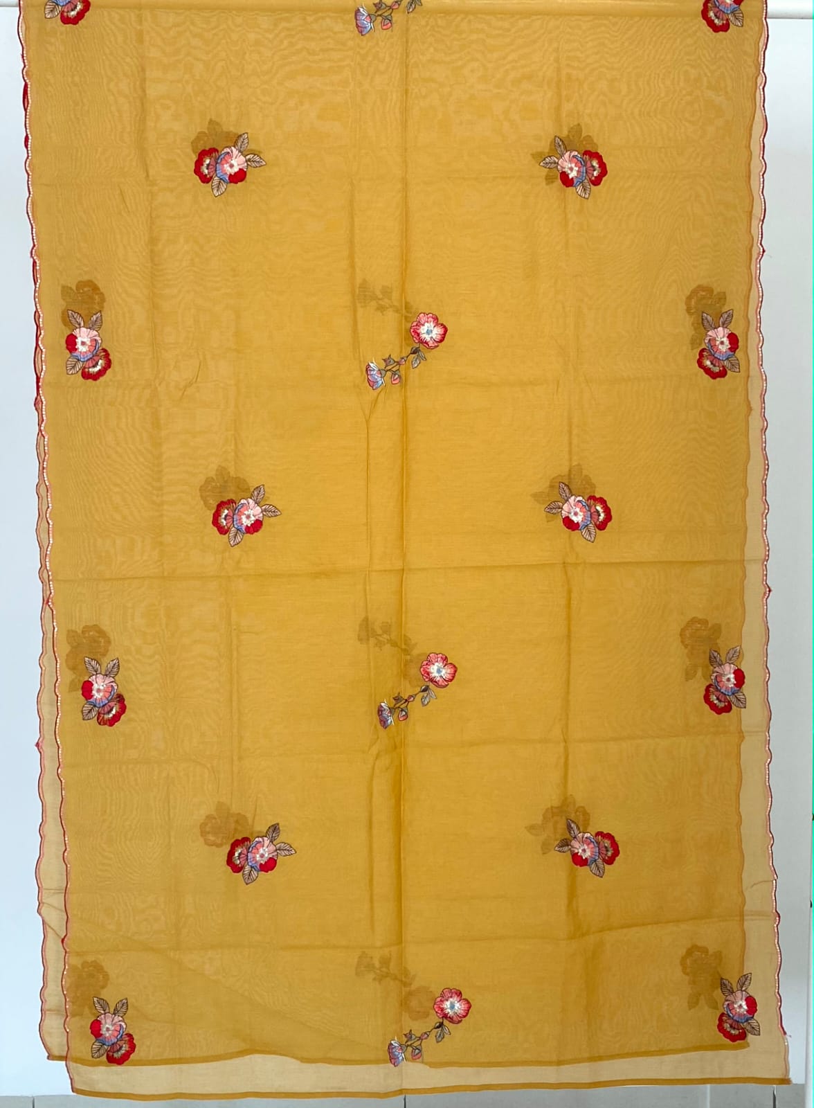 mustard-mul-chanderi-embroidered-semi-stitched-kurta-set