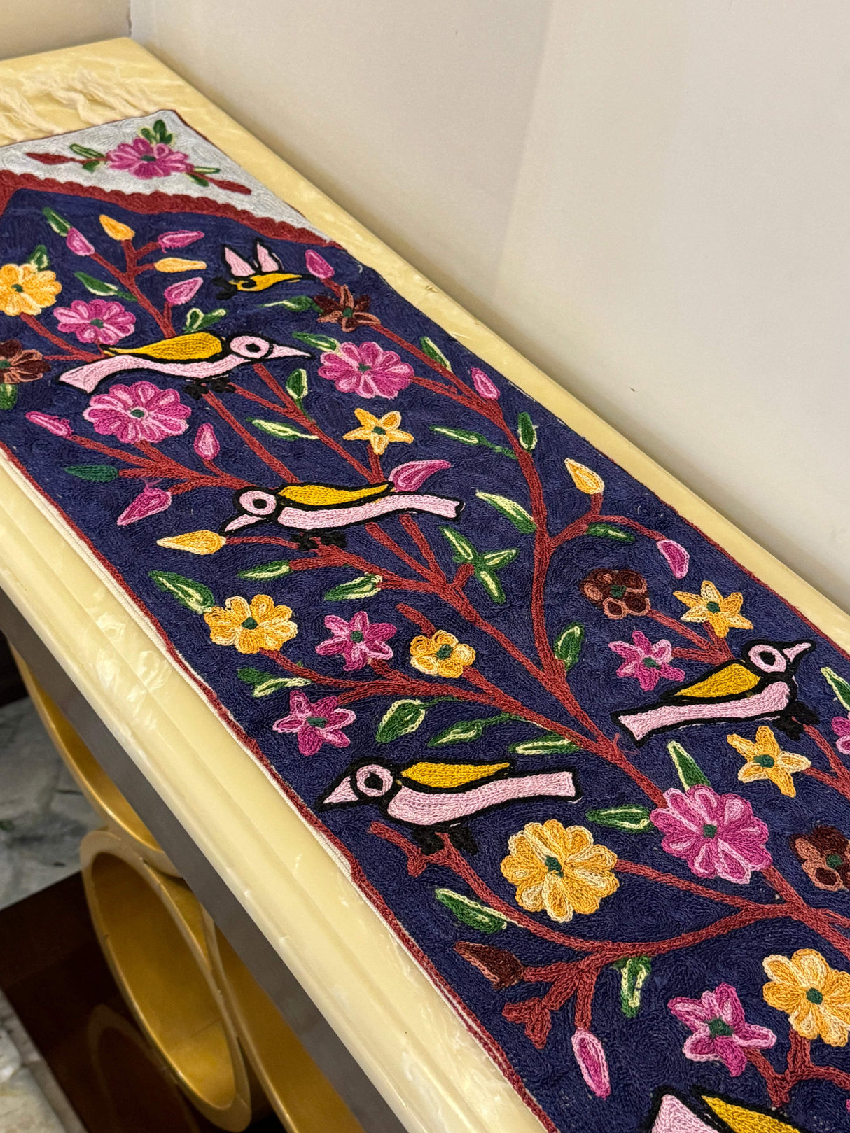 navy-blue-kashmiri-embroidery-table-runner-angled-view