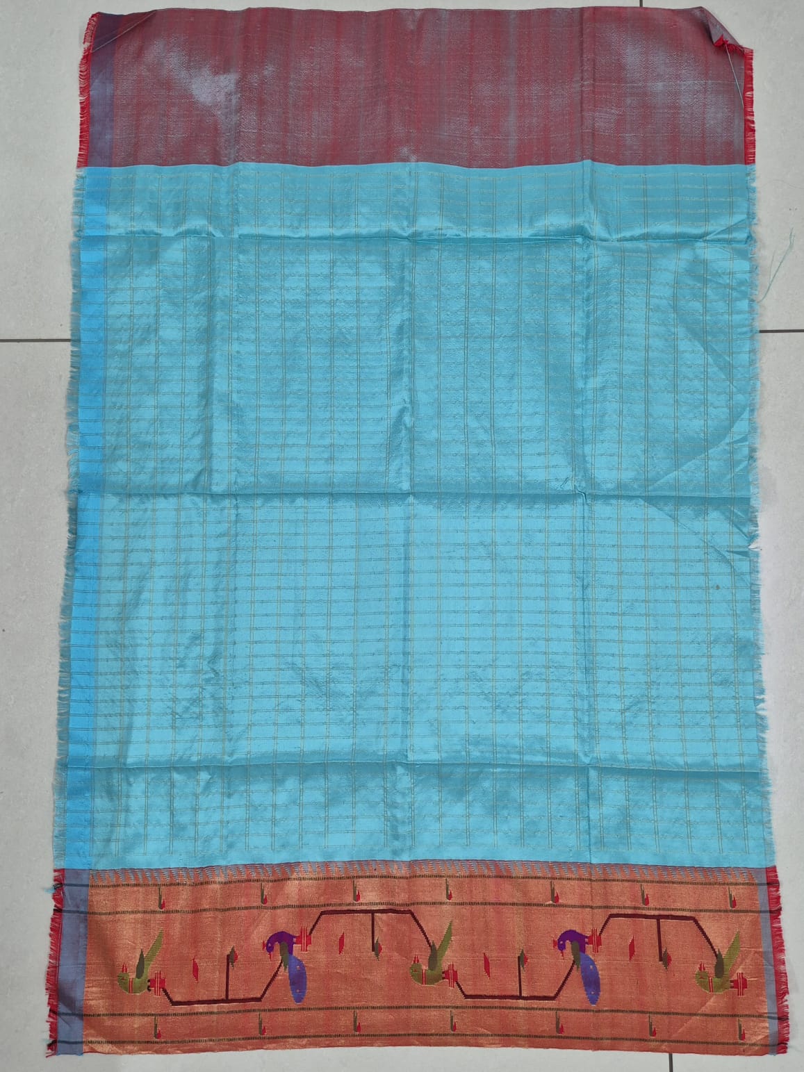 neel-paithani-blouse-piece-with-mayur-motif