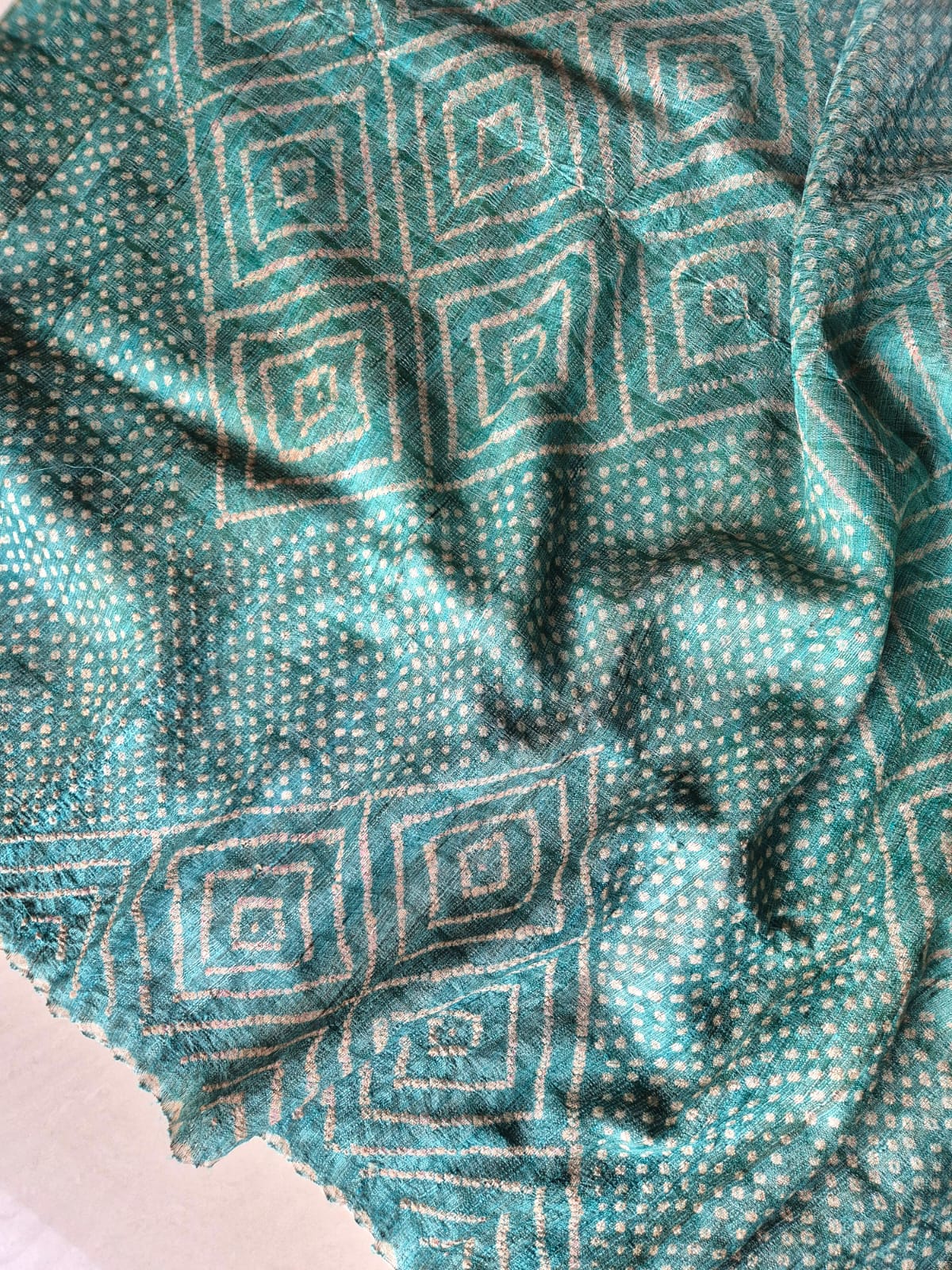 neel-tara-tussar-silk-bandhani-saree