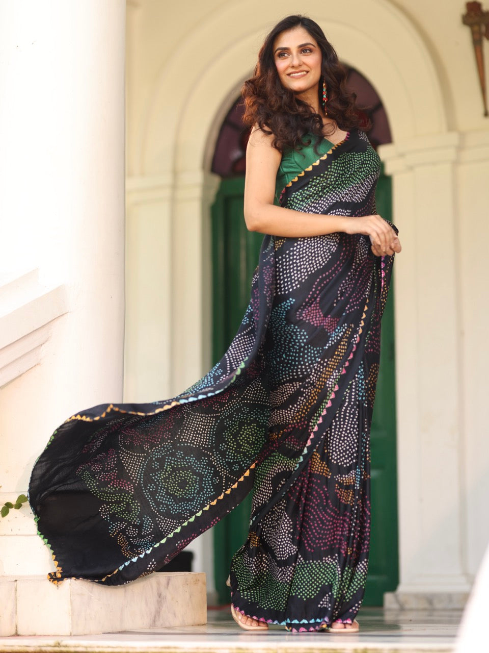 neelratna-black-pure-gajji-silk-bandhani-saree