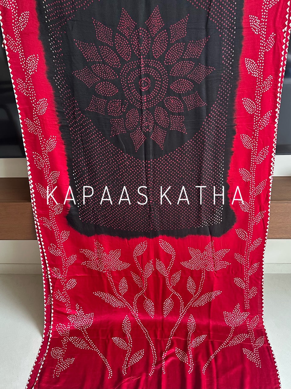 Neelratna - Black Pure Gajji Silk Bandhani Saree