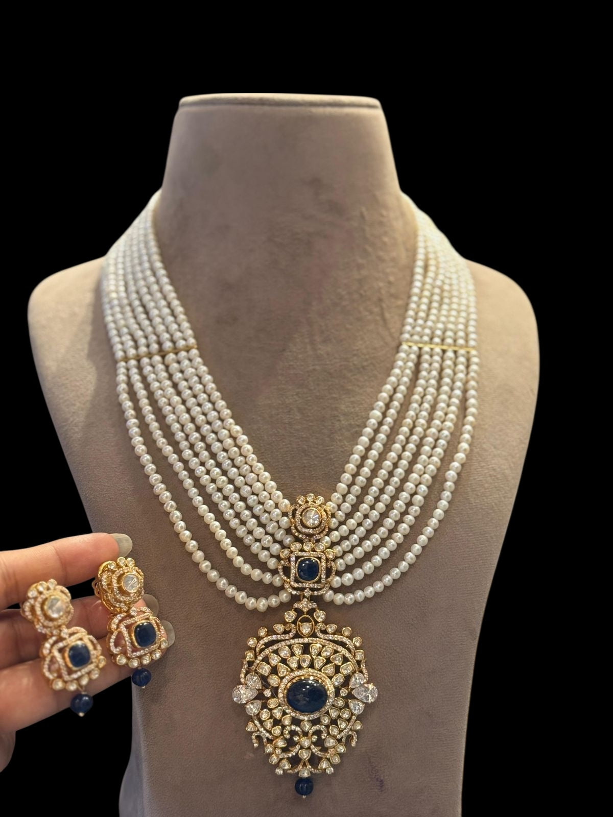 neelratna-polki-pearl-set-handcrafted-92-5-silver-and-earrings-set