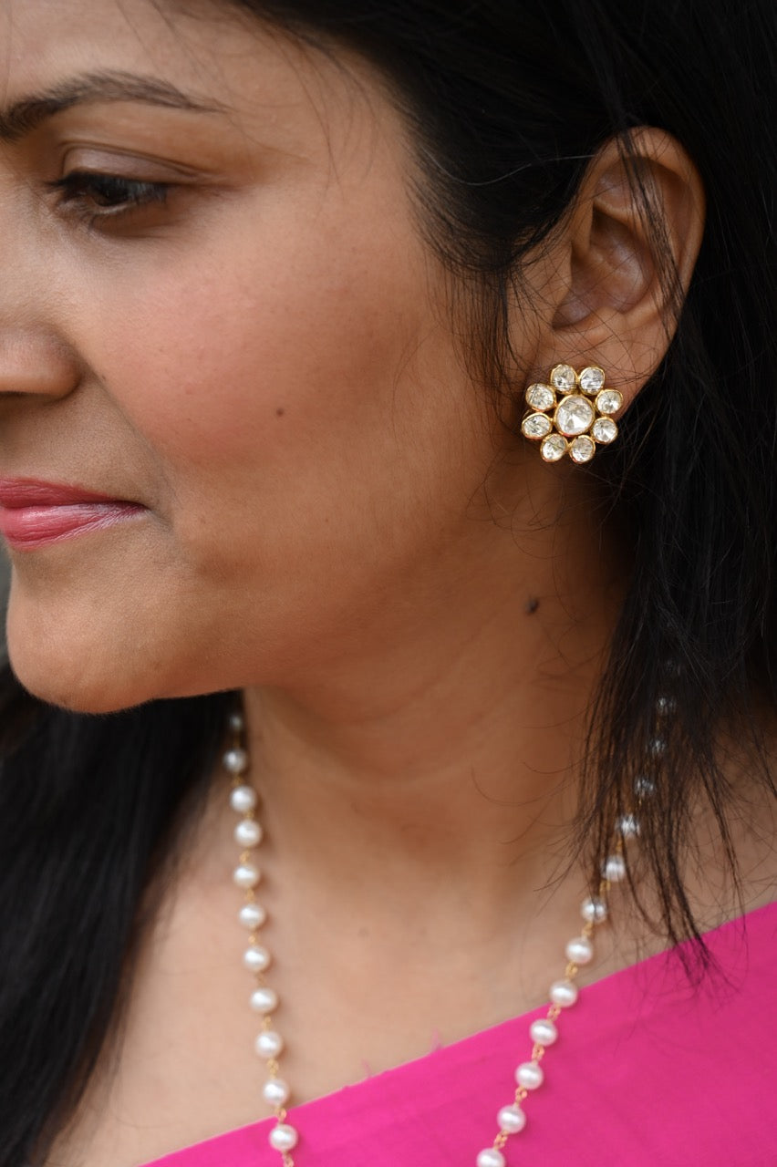 Noor-e-Moti - Light of Pearls and Polki Sparkle Necklace Set