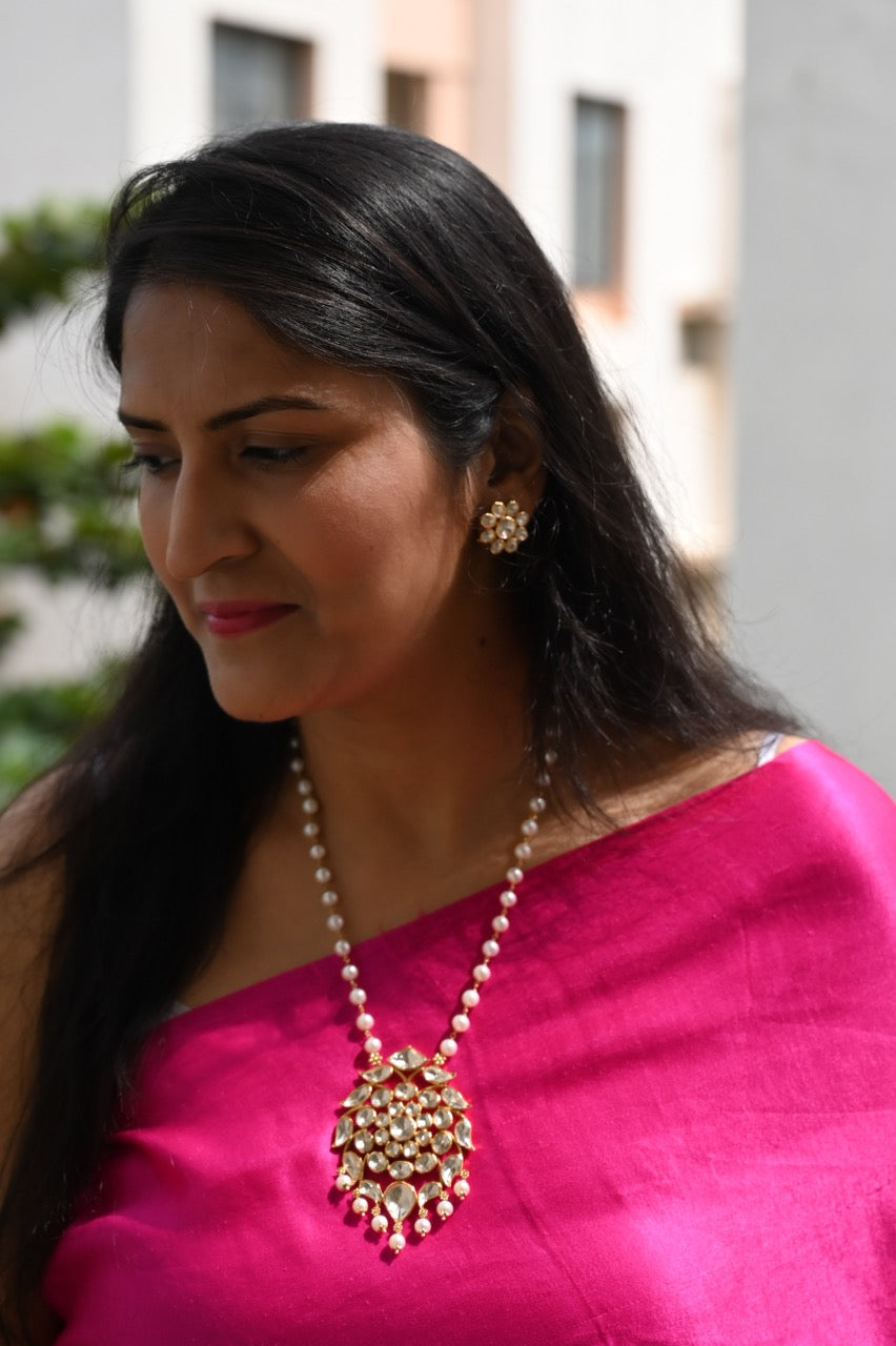 Noor-e-Moti - Light of Pearls and Polki Sparkle Necklace Set