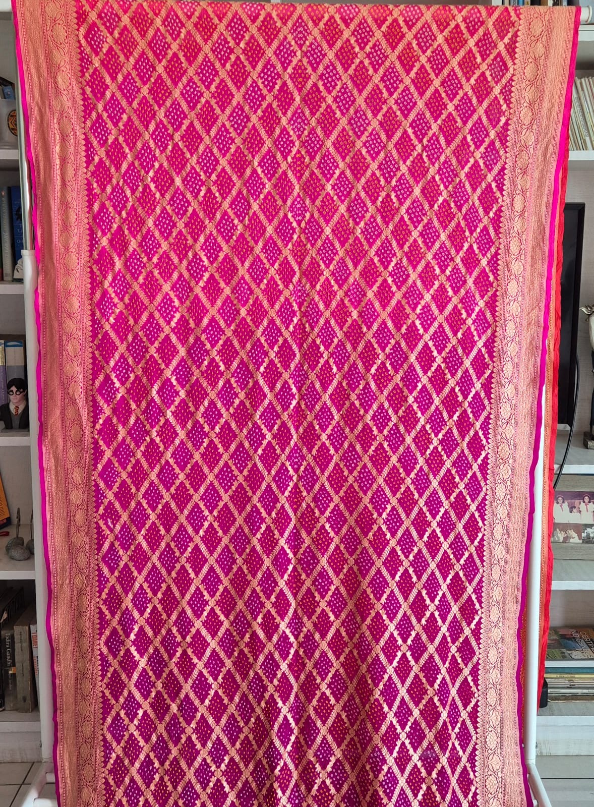 Ombre Pure Banarasi Georgette Bandhani Saree