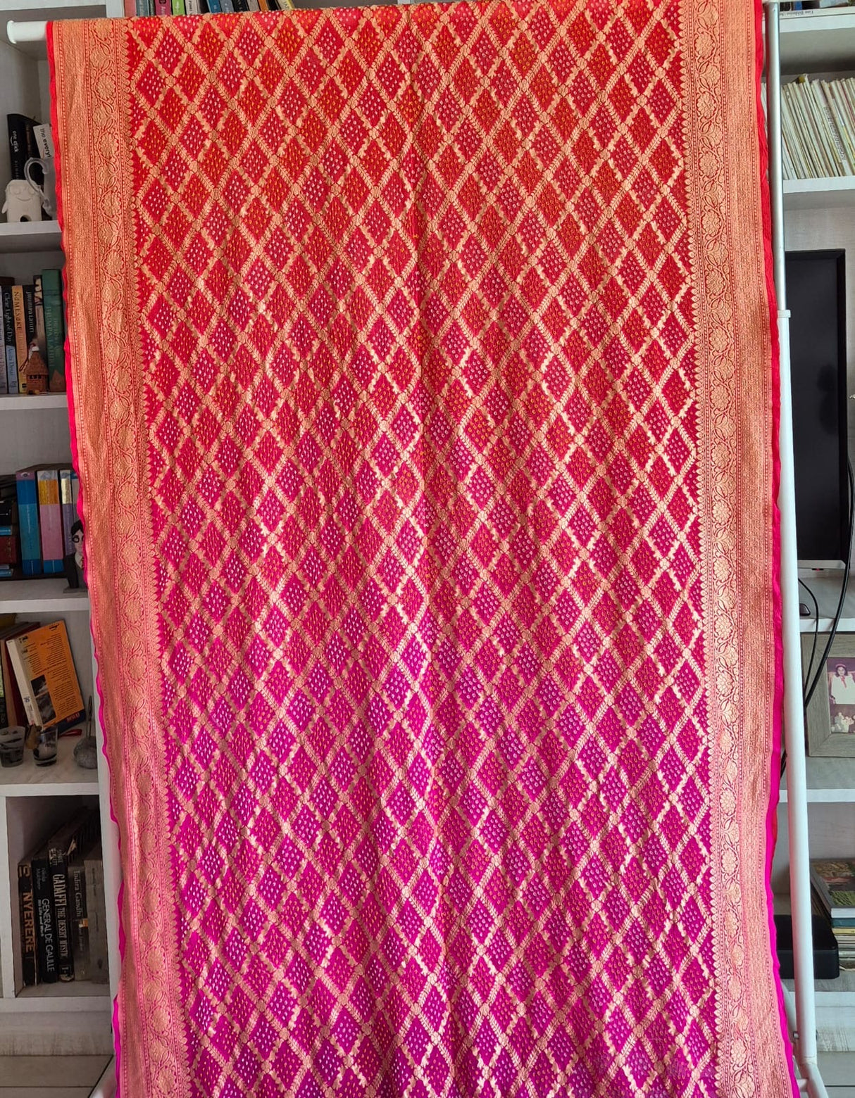 Ombre Pure Banarasi Georgette Bandhani Saree