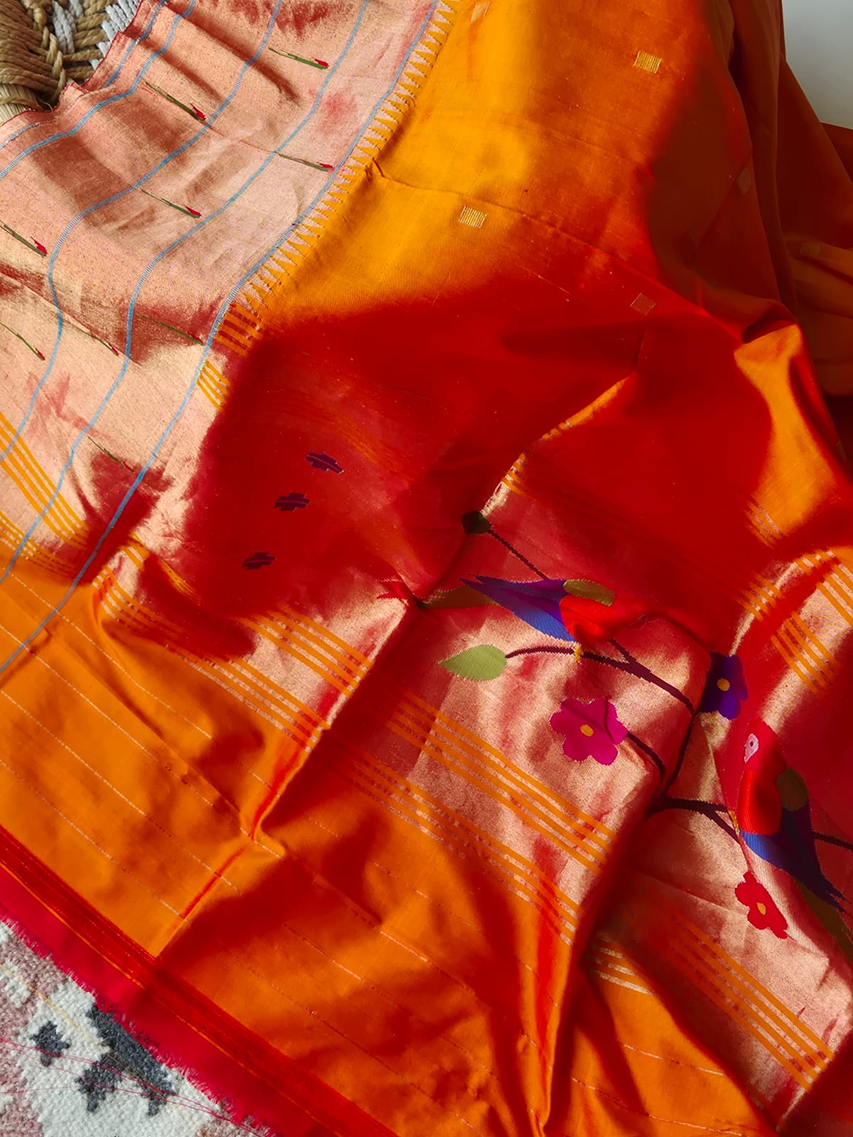 paithani-handloom-silk-dupatta-with-parrot-motif