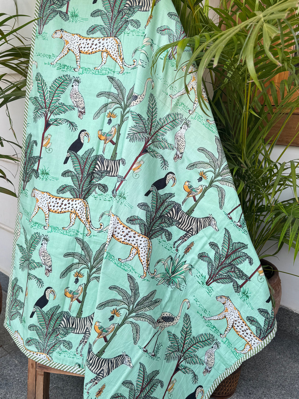 reversible kids dohar palm tree safari cheetah zebra mulmul cotton lightweight breathable perfect for summer baby shower return gifts