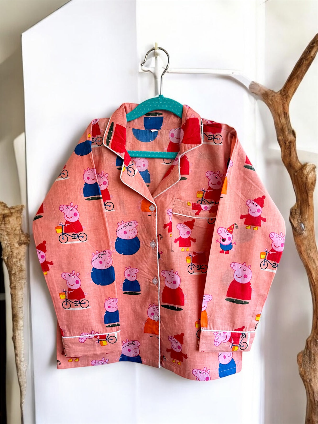 Peach Peppa Pig Family Kids Night Suit Set