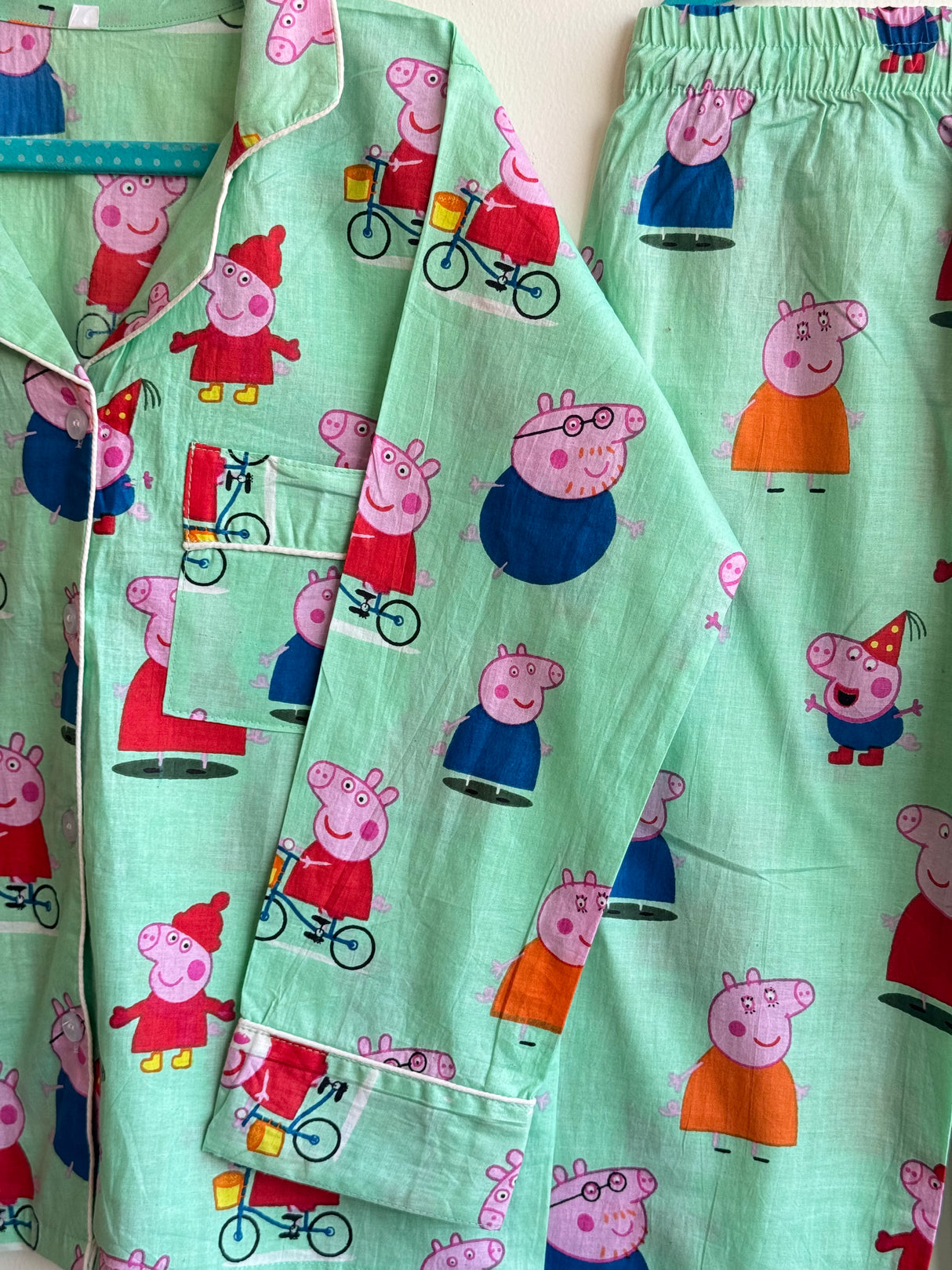 Green Peppa Pig Family Kids Night Suit Set